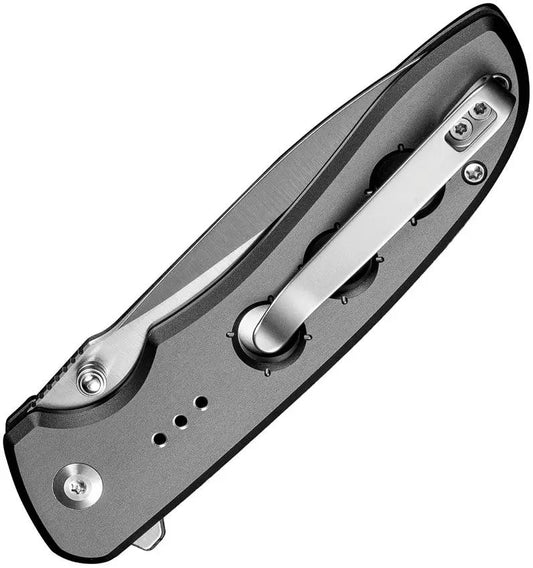 Civivi Hyperpulse Button Lock Folding Knife For EDC Enthusiasts Gray Aluminum Handle 14C28N Drop Point by Civivi