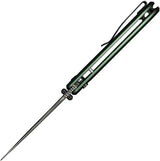 Civivi Hyperpulse Button Lock Knife Green Aluminum Handle Premium Damascus Drop Point Blade for EDC Enthusiasts by Civivi