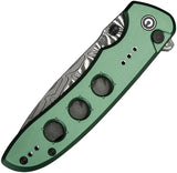Civivi Hyperpulse Button Lock Knife Green Aluminum Handle Premium Damascus Drop Point Blade for EDC Enthusiasts by Civivi