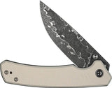 Civivi Merit Linerlock Damascus Knife With Ivory G10 Handle For EDC Enthusiasts And Collectors by Civivi
