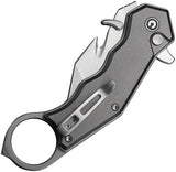 Civivi Amaroq Button Lock Knife With Gray Aluminum Handle Nitro V Reverse Tanto Blade For EDC Enthusiasts by Civivi