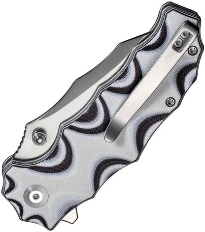 Civivi Natterjack Button Lock Knife With Satin 14C28N Sandvik Blade Black White G10 Handle EDC Everyday Carry by Civivi