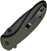 Civivi Faeger Button Lock Folding Knife OD Green G10 Handle 3in 14C28N Stonewash Drop Point EDC by Civivi