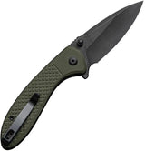 Civivi Faeger Button Lock Folding Knife OD Green G10 Handle 3in 14C28N Stonewash Drop Point EDC by Civivi