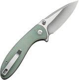 Civivi Faeger Button Lock Jade G10 Knife For EDC, 3 Inch Satin 14C28N Blade, Extended Tang by Civivi