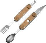 Civivi Partake Multi Tool Coyote Aluminum 4 Inch Closed Compact Knife Fork Spoon Can Opener Magnetic Nest Outdoor EDC by Civivi