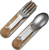 Civivi Partake Multi Tool Coyote Aluminum 4 Inch Closed Compact Knife Fork Spoon Can Opener Magnetic Nest Outdoor EDC by Civivi