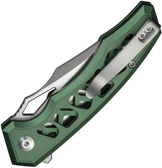 Civivi Anaaki Button Lock Knife Green Aluminum Handle Pocket Clip 3in Nitro V Blade For EDC Enthusiasts by Civivi