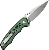 Civivi Anaaki Button Lock Knife Green Aluminum Handle Pocket Clip 3in Nitro V Blade For EDC Enthusiasts by Civivi