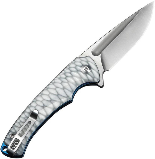 Civivi Voidflare Folding Knife Linerlock With White Resin Handle 14C28N Drop Point Blade For EDC by Civivi