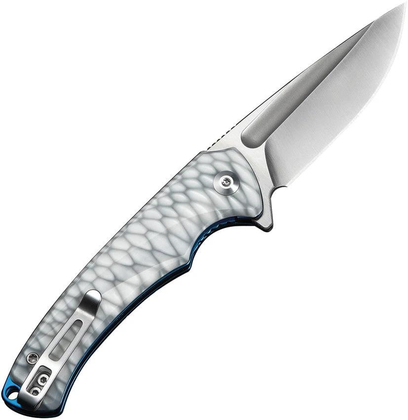 Civivi Voidflare Folding Knife Linerlock With White Resin Handle 14C28N Drop Point Blade For EDC by Civivi