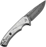 Civivi Voidflare Linerlock Folding Knife With Damascus Drop Point Blade 3in Closed 4.13in Aluminum Foil G10 Handle EDC by Civivi
