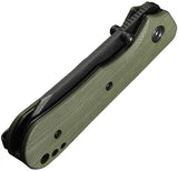 Civivi Crabby Linerlock Folding Knife OD Green G10 14C28N Sheepsfoot Blade For EDC Enthusiasts Premium by Civivi