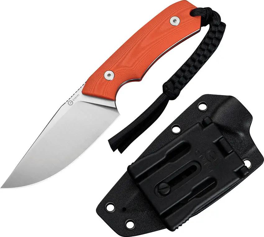 Civivi Gander Fixed Blade Knife Satin Clip Point 14C28N Orange G10 Full Tang Kydex Sheath For Outdoor Enthusiasts by Civivi