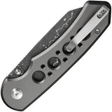 Civivi Pragma Prime Button Lock Knife Gray Damascus Wharncliffe 3.5In EDC Aluminum Handle by Civivi