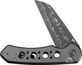 Civivi Pragma Prime Button Lock Knife Gray Damascus Wharncliffe 3.5In EDC Aluminum Handle by Civivi