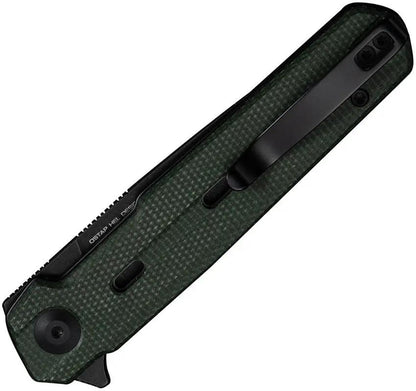 Civivi Navo Linerlock Knife Green Canvas Micarta 3.25 Inch Nitro V Drop Point Blade Extended Tang EDC Clip by Civivi