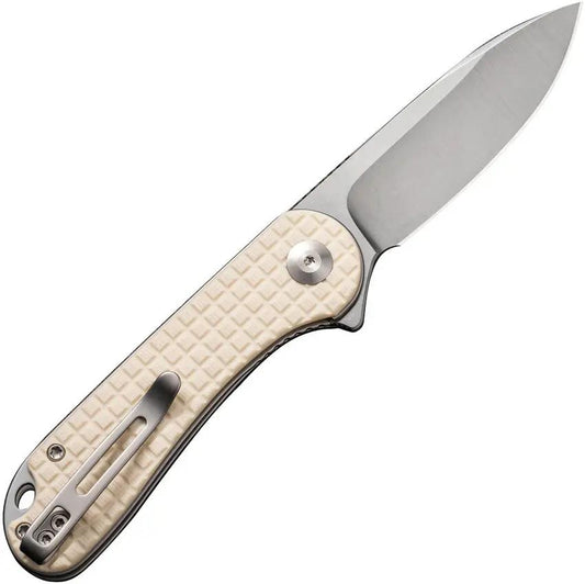 Premium Civivi Elementum Linerlock Ivory G10 Knife For EDC Enthusiasts 4 Inch Closed 3 Inch Satin D2 Blade by Civivi