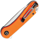 Civivi Elementum Linerlock Orange G10 EDC Knife With D2 Satin 3in Blade And Extended Tang Storage Case Included by Civivi