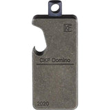 Custom Knife Factory Domino Bottle Opener CKF Domino Titanium Black Stonewash Nylon Pouch For Knife Enthusiasts by Custom Knife Factory