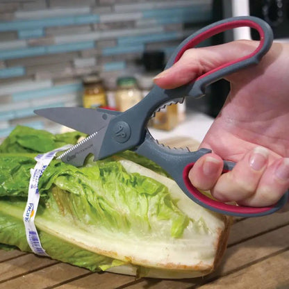 Clauss True Professional Kitchen Shears For Chefs 8.25in Titanium Bonded Serrated Blade With Bottle Opener by Clauss