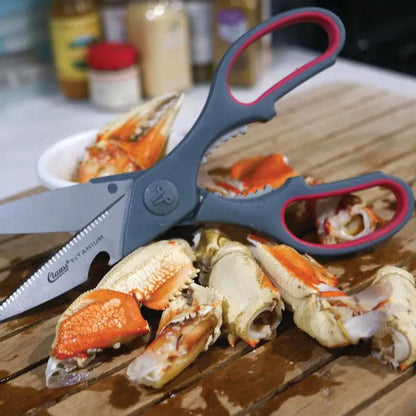 Clauss True Professional Kitchen Shears For Chefs 8.25in Titanium Bonded Serrated Blade With Bottle Opener by Clauss