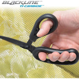 Clauss Blackline Carbide Shears 9 Inch Heavy Duty Carbonitride Titanium Coated Blades Serrated Oversized Bows For Pros by Clauss