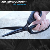 Clauss Blackline Carbide Shears 9 Inch Heavy Duty Carbonitride Titanium Coated Blades Serrated Oversized Bows For Pros by Clauss