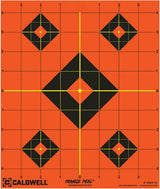 Caldwell Target 8In 5 Pack Adhesive Back Targets With Dual Color Flake Off Neon Yellow Hits White Flakes For Practice by Caldwell
