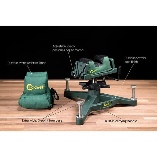 Caldwell The Rock Shooting Rest Combo for Precision Shooters with Extra Wide 3 Point Base and Adjustable Bag Tension by Caldwell
