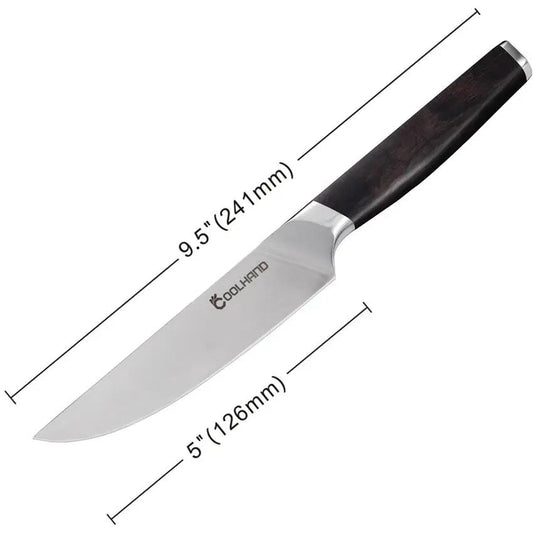 Coolhand Ebony Handle Steak Knife 5 Inch Satin Blade Premium Stainless for Home Cooks by Coolhand