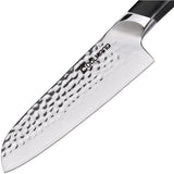 Coolhand Santoku Knife 7 Inch Hammered 440C Blade G10 Handle For Home Cooks And Pro Chefs by Coolhand