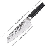 Coolhand Santoku Knife 7 Inch Hammered 440C Blade G10 Handle For Home Cooks And Pro Chefs by Coolhand