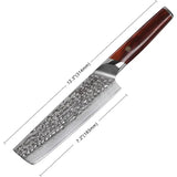 Coolhand Nakiri Knife VG10 Damascus Hammered Blade 12 Inch Overall Cocobolo Handle For Home Chefs by Coolhand