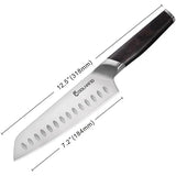 Coolhand Santoku Knife Ebony Handle 7 Inch Satin Blade 1.4116 Stainless Steel Gift Boxed For Home Cooks by Coolhand
