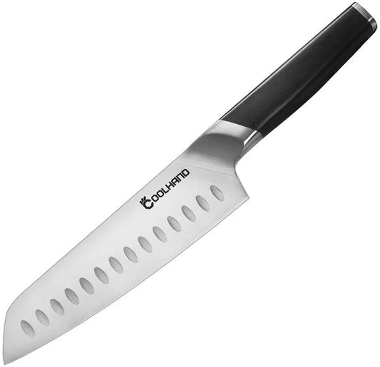 Coolhand Santoku Knife 7 Inch Satin Blade G10 Handle Premium Home Cooks And Pros by Coolhand
