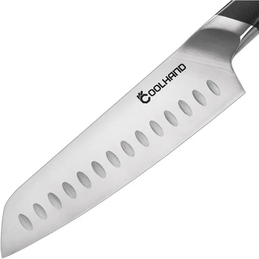 Coolhand Santoku Knife 7 Inch Satin Blade G10 Handle Premium Home Cooks And Pros by Coolhand
