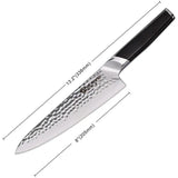 Coolhand Ebony Handle Chef Knife 8 Inch Blade Hammered 440C Stainless Premium For Professional Cooks by Coolhand