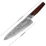 Coolhand 8 Inch VG10 Damascus Chef Knife With Cocobolo Handle Hammered Blade For Pros by Coolhand