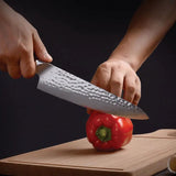 Coolhand 8 Inch VG10 Damascus Chef Knife With Cocobolo Handle Hammered Blade For Pros by Coolhand