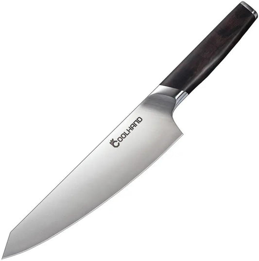 Coolhand Premium Ebony Chef's Knife 8 Inch Satin Blade 1.4116 Stainless For Professional Cooks Boxed by Coolhand