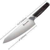 Coolhand Premium Ebony Chef's Knife 8 Inch Satin Blade 1.4116 Stainless For Professional Cooks Boxed by Coolhand