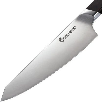Coolhand Premium Ebony Chef's Knife 8 Inch Satin Blade 1.4116 Stainless For Professional Cooks Boxed by Coolhand