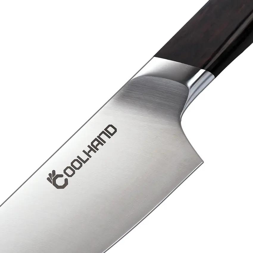 Coolhand Premium Ebony Chef's Knife 8 Inch Satin Blade 1.4116 Stainless For Professional Cooks Boxed by Coolhand
