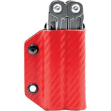 Leatherman Sheath LWING CF Red For Sidekick Rebar Rev EDC Fans Kydex Adjustable Retention Belt Clip Fits 1.75 Inch Belts by Clip & Carry