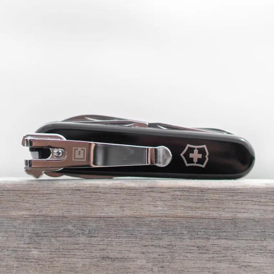 SwissQlip Chrome Clip For 91mm Victorinox Knives Deep Carry Pocket Clip For Outdoor Enthusiasts by Clip & Carry