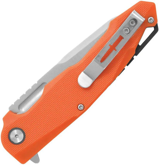 Camillus Regent Linerlock Orange EDC Knife With Titanium Coated 3.75in Tanto Blade And Clip by Camillus