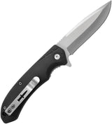Camillus Griddy Linerlock Assisted Opening Knife Black TPR Handle Three And A Quarter Inch Satin 420 Stainless Drop Point Blade For EDC by Camillus