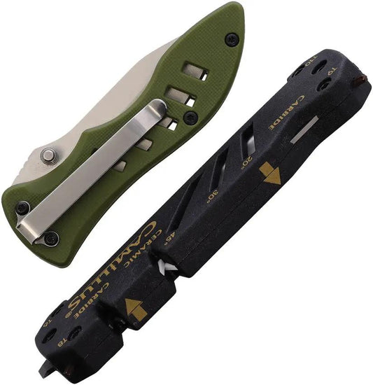 Camillus Field Linerlock Knife And Sharpener Combo With Rugged Five Inch Glide Sharpener For Outdoor Enthusiasts by Camillus