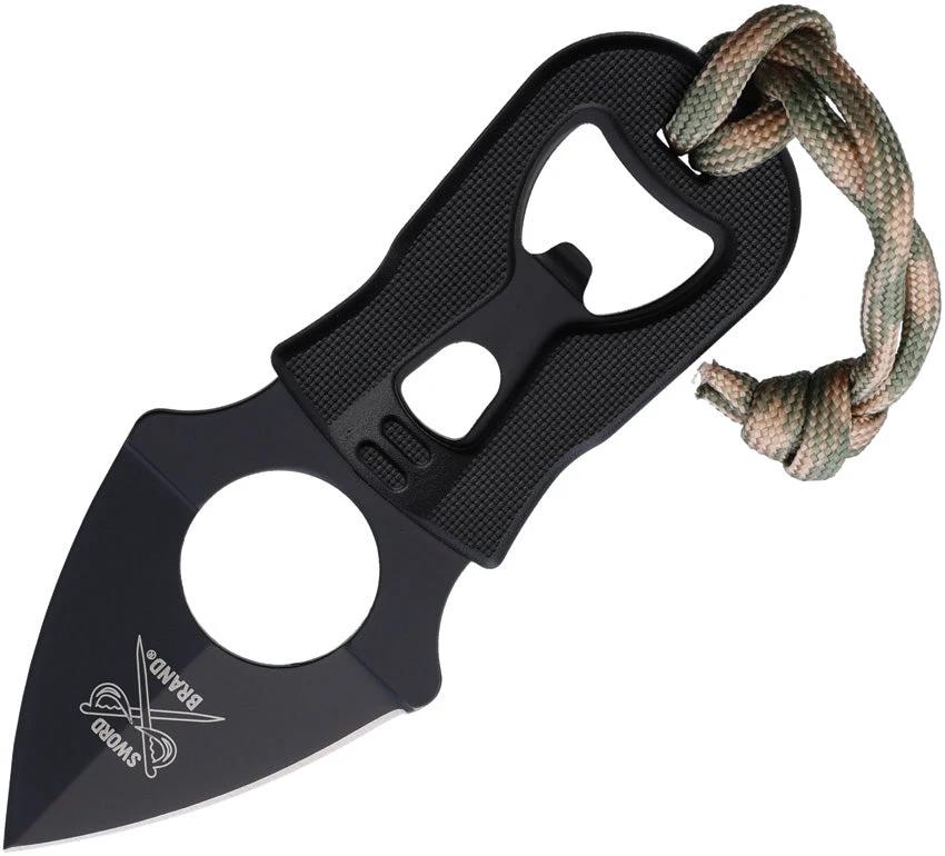 Camillus Heater II Neck Knife Titanium Coated Blade Durable EDC Survival Tool With Bottle Opener And Paracord Lanyard by Camillus